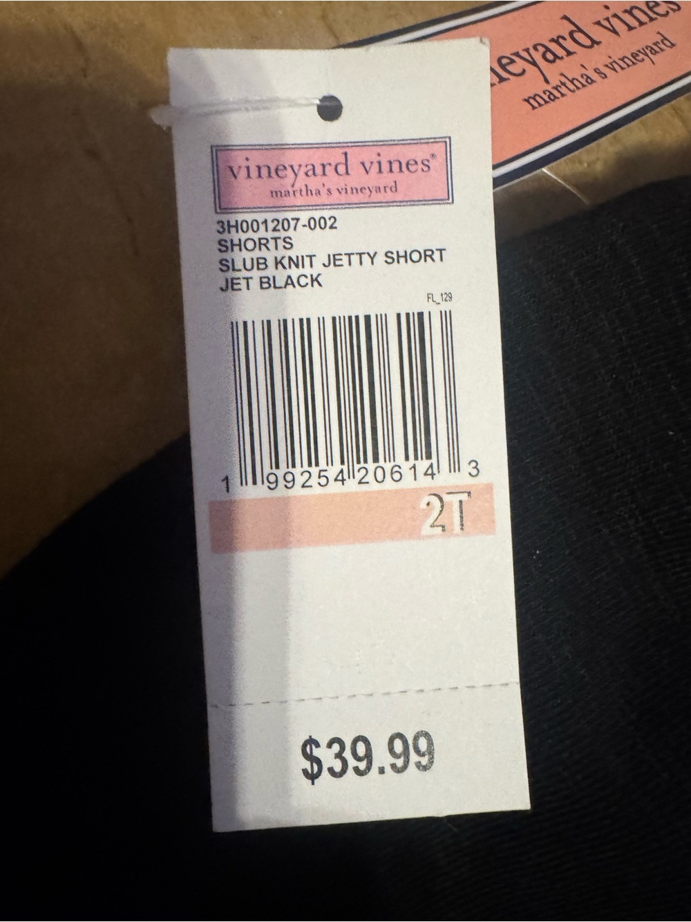 Vineyard Vines Kids Black Shorts with White Drawstring - Picture 4 of 5